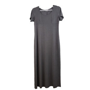 (84) VINTAGE Harlow Dresses Womens Size 14 Gray Maxi Long Jersey Made USA